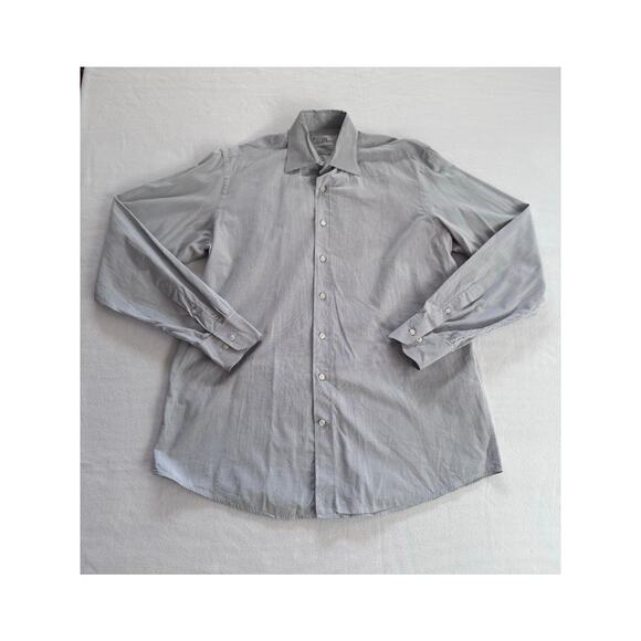 White Windowpane Men Carolina Herrera Button Down - Picture 8 of 9